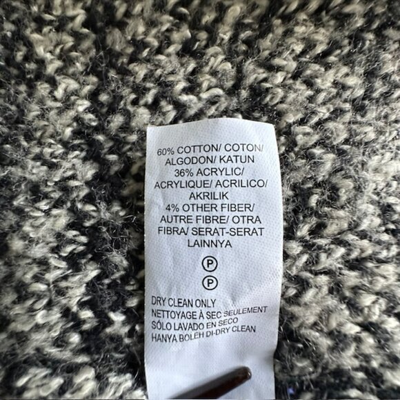Lucky Brand - Border Open front Cardigan Black/Ivory with front Pockets Size Sm - Picture 5 of 7